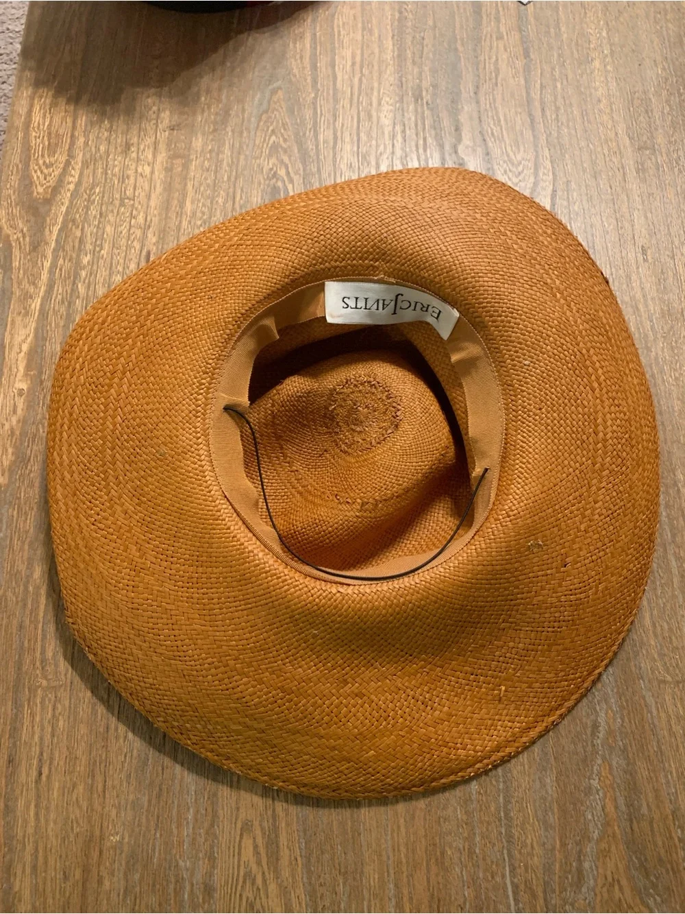 Eric Javits Wide Brim Straw Hat in Cognac - Picture 6 of 8